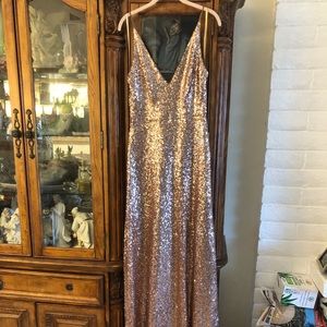 Jenny Yoo Rosegold Sparkle Bridesmaid/Prom Dress